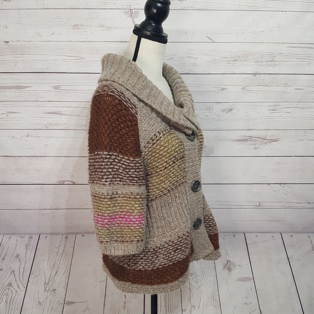 SOLD* Free People Chunky Knit Wool Cardigan - Picture 3 of 5